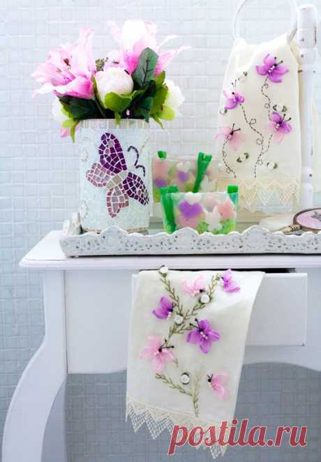 Вышивка лентами. Бабочки | Самоделкино