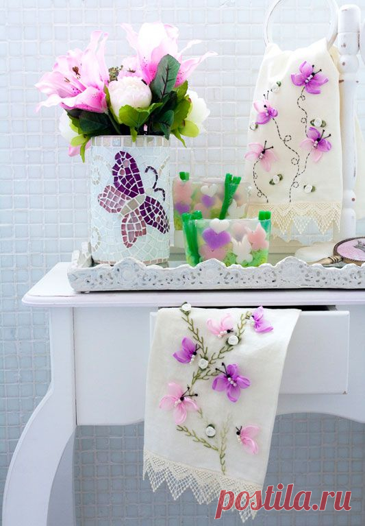 Вышивка лентами. Бабочки | Самоделкино