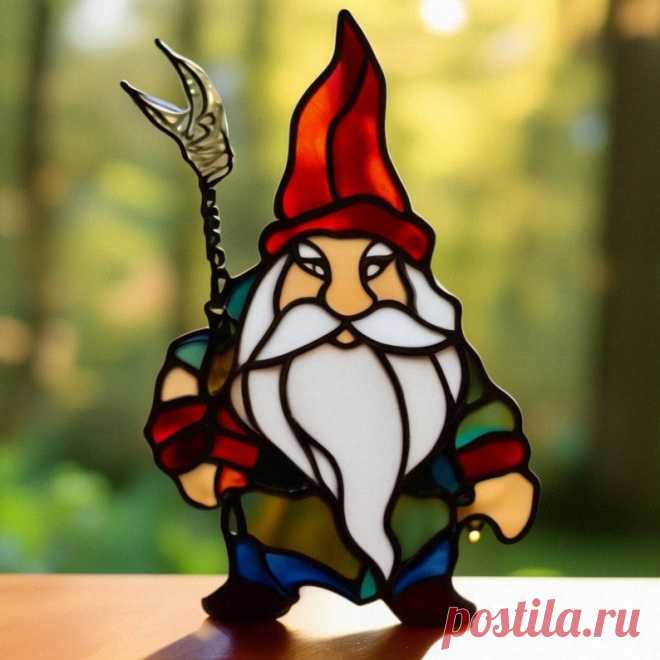 Hecho a mano vidrieras rojas gnomo suncatcher Glass Gnomer Abstract Stained Glass Gnome Suncatcher ventana colgante decoración del hogar lindo arte enano - Etsy Chile