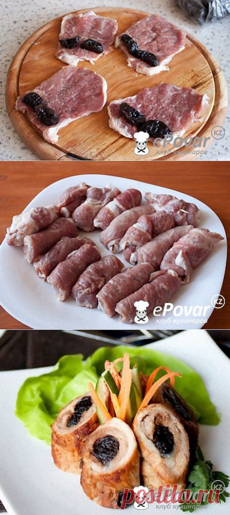 Рулетики из свинины с орехами и черносливом — Рецепт приготовления с фото — Горячие блюда, Блюда из мяса