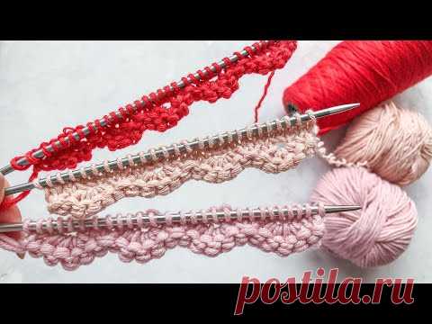 Супер КЛАССНАЯ и ПРОСТАЯ кайма для начала вязаных изделий! Красивый наборный ряд!