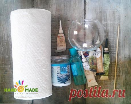 МК по декорированию подсвечника &quot;Морозный узор&quot;