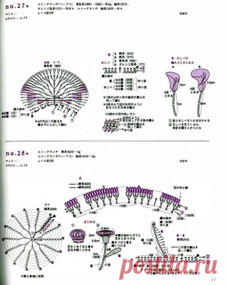 (코바늘) 화려한 입체 꽃/무료도안/공개도안 : 네이버 블로그