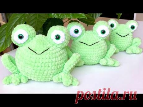 Жаба крючком из плюшевой пряжи. Мастер-класс. Вязаная Лягушка 🐸