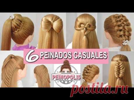 6 Peinados Faciles y Rapidos con Trenzas de Moda para Fiestas/Clases/Niñas