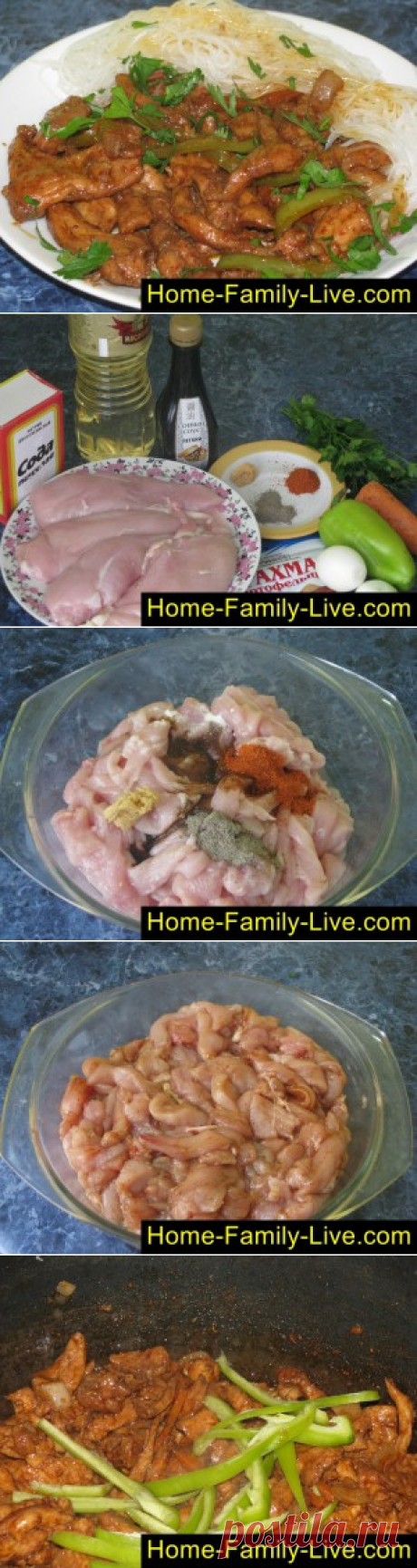 Курица по китайски - пошаговый фоторецепт - грудка с овощами тушенаяКулинарные рецепты