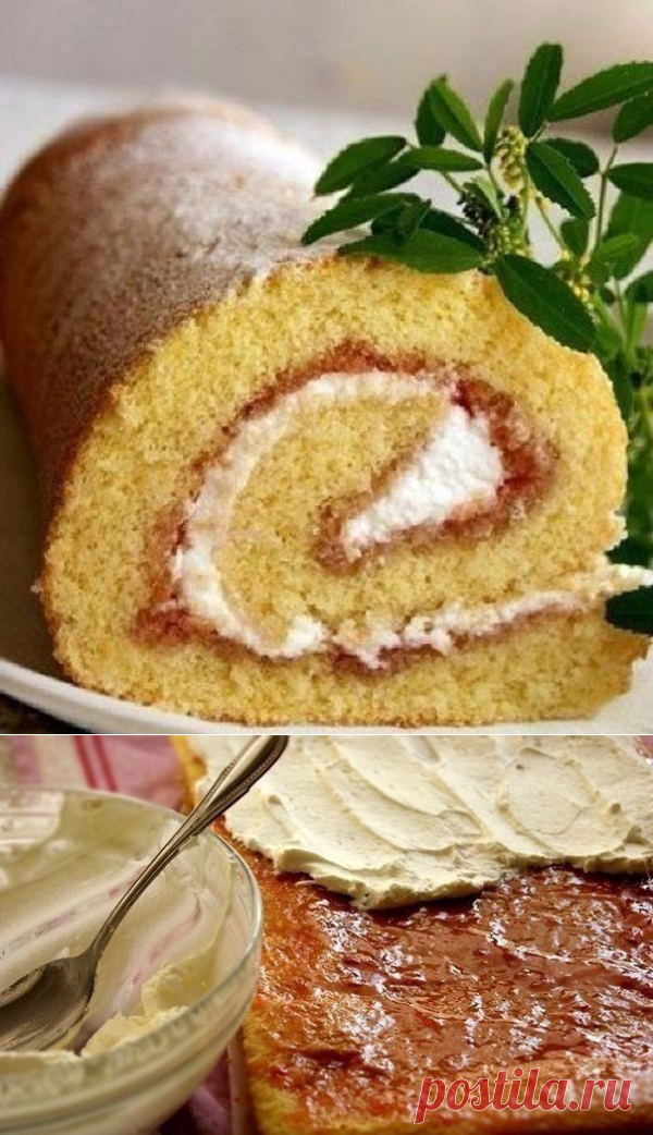 Очень удачный рецепт бисквитного рулета к чаю. Пышный, мягкий и вкусный!