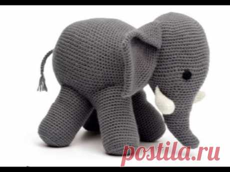 Вязаные игрушки крючком.Слон амигуруми.Слон крючком