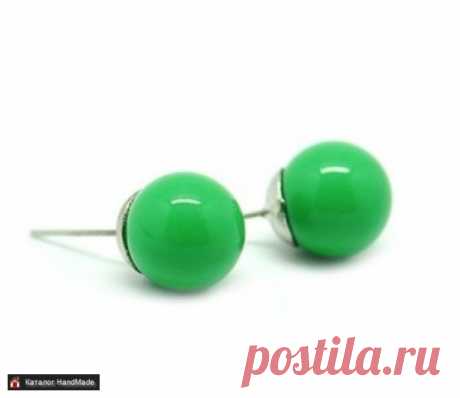 Серьги 'Бусины' (зелёные) ручной работы купить в Минске и Беларуси, цены на HandMade