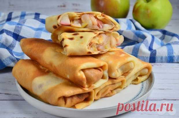 Блины с яблоками и корицей — Домашняя кулинария