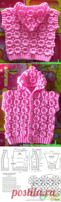 Uncinetto d'oro: Meravigliosa giacca di pizzo a rose!!! (per bimbi).