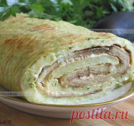 Кабачковый рулет с творожным кремом