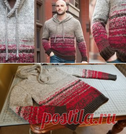 Вязаная мужская толстовка Hoodie - Вяжи.ру