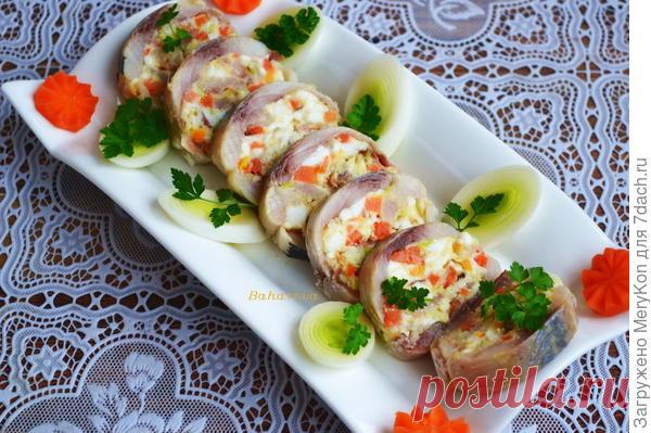 Рулетики из сельди