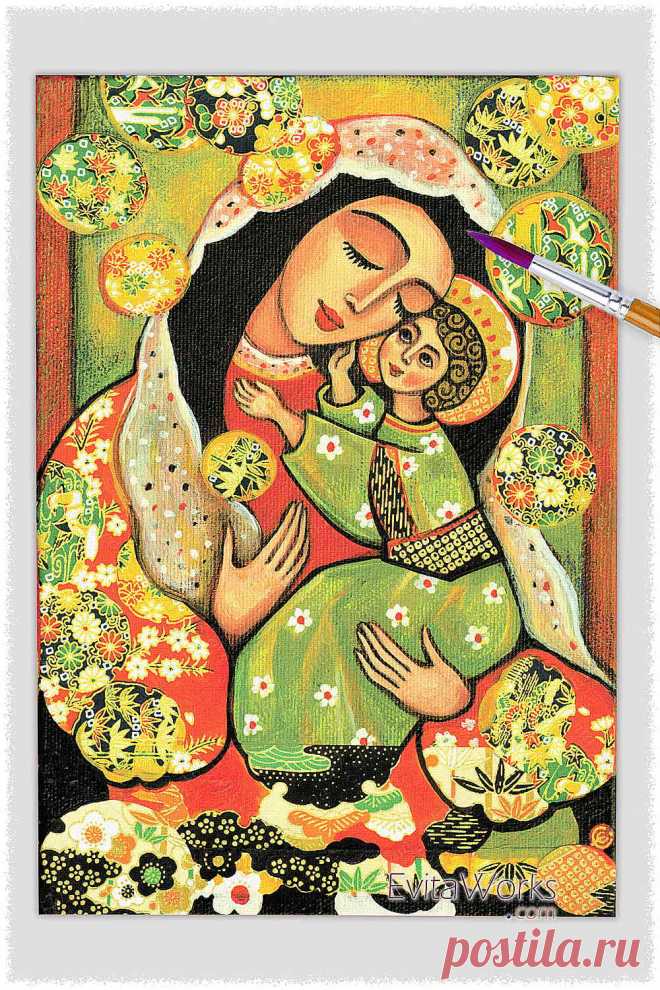 Madonna and Child, folk iconography These items are based on our original painting, named 