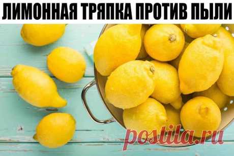 ЛИМОННАЯ ТРЯПКА ПРОТИВ ПЫЛИ
Как поддерживать чистоту и порядок в доме задаются вопросом многие женщины. 
Да и еще чтобы поменьше химии использовать.
Вот один из вариантов как вытереть пыль и она подольше не появлялась. Для это стоит сделать специальный раствор.
Для раствора нужно разрезать лимон на дольки, залить 7 ст. ложками растительного масла и настаивать неделю.
Настоявшийся раствор разбавить стаканом кипятка и процедить.
Окунуть туда тряпку, отжать, высушить и исполь...