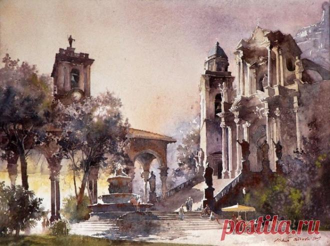 Акварельные путешествия польского художника Michal Orlowski