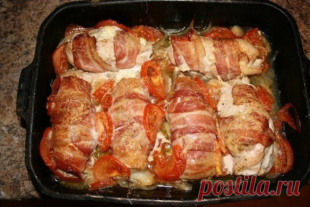 Рулетики из куриного филе с сыром 