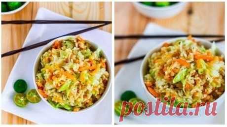 ЖАРЕНЫЙ РИС С КАПУСТОЙ И ЧЕСНОКОМ