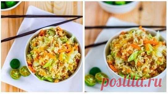ЖАРЕНЫЙ РИС С КАПУСТОЙ И ЧЕСНОКОМ