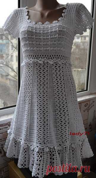 crochelinhasagulhas: Vestido branco em crochê by Vanessa Montoro