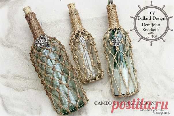 Декор бутылки верёвкой — DIYIdeas