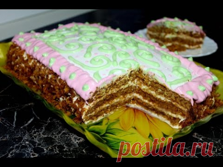Простой медовик с пышными коржами + простое украшение торта