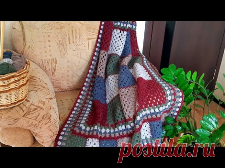 ПЛЕД "Осенняя рапсодия" из Renew Wool от Fibra natura  #МирВышивки