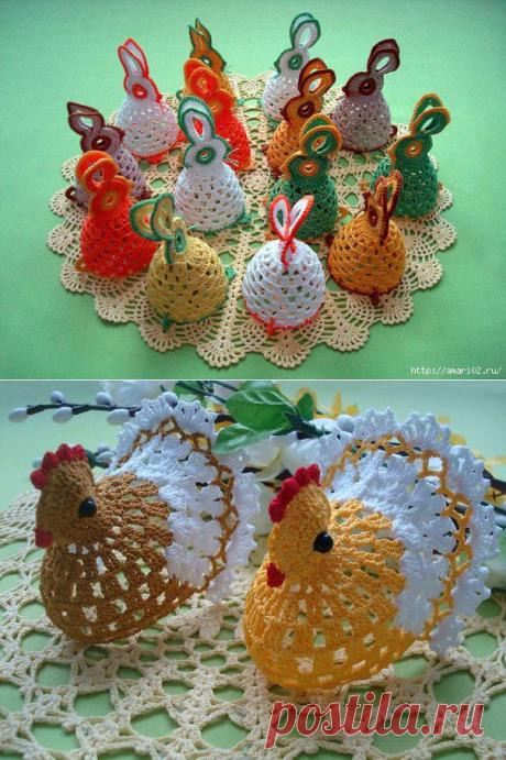 Пасхальные курочки и зайчики.