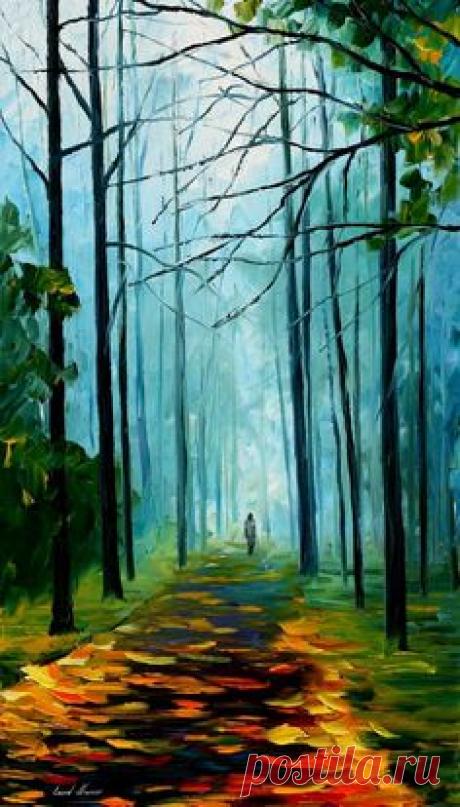 Summer Forest — Palette Knife Green Landscape Wall Art Oil…
