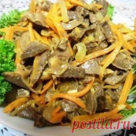 САЛАТ ИЗ КУРИНЫХ ЖЕЛУДКОВ…ПОЧТИ ПО КОРЕЙСКИ
