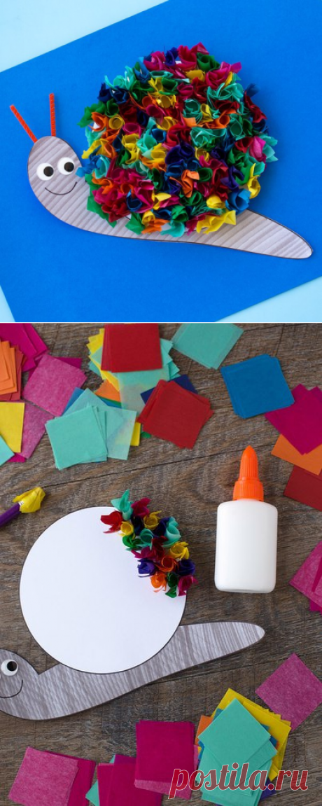 Объёмная аппликация "улитка" — Поделки с детьми