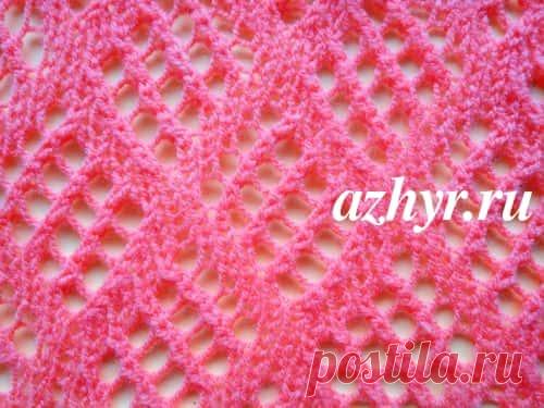 Сетчатый узор спицами Схема | АЖУР - схемы узоров
