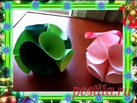 Проект НОВЫЙ ГОД - 3D Шар из Цветной Бумаги