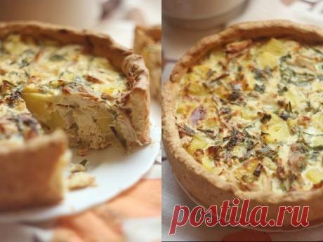 Пирог с курицей и картофелем.

Идеальное сочетание! Тесто потрясающе нежное, но в то же время хрустящее, начинка... начинку просто не описать словами. Настолько она вкусная! Таким образом, теперь я могу с полной уверенностью утверждать, что несладкие пироги ничем не хуже сладких!

Вам потребуется:

На форму 20-23 см:

Тесто:
Мука - 250 г
Сметана - 1 ст.л.
Сливочное масло - 90 г
Яйца - 1 шт.
Соль - 0,5 ч.л.

Начинка:
Картофель (крупный) - 3 шт.
Куриное мясо - 300 г
Лук - 1 ...