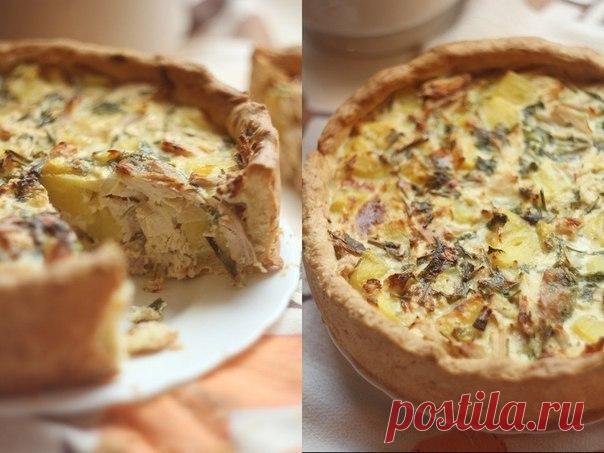 Пирог с курицей и картофелем.

Идеальное сочетание! Тесто потрясающе нежное, но в то же время хрустящее, начинка... начинку просто не описать словами. Настолько она вкусная! Таким образом, теперь я могу с полной уверенностью утверждать, что несладкие пироги ничем не хуже сладких!

Вам потребуется:

На форму 20-23 см:

Тесто:
Мука - 250 г
Сметана - 1 ст.л.
Сливочное масло - 90 г
Яйца - 1 шт.
Соль - 0,5 ч.л.

Начинка:
Картофель (крупный) - 3 шт.
Куриное мясо - 300 г
Лук - 1 ...