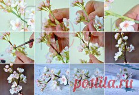 Цветок вишни из полимерной глины. Мастер класс. | Творческие мастер-классы по рукоделию и кулинарии.