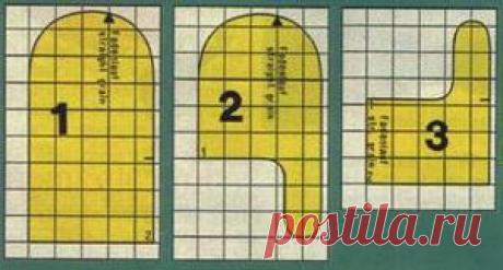 Выкройка варежки из меха ребенку