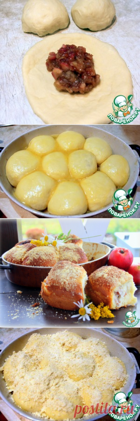 Яблочные булочки в медовой заливке – кулинарный рецепт