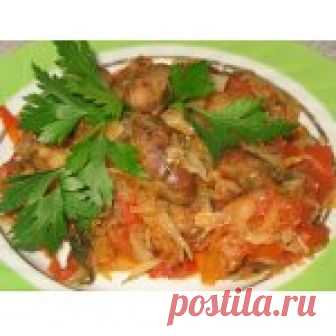Капуста  с  куриными  сердечками от  Ланы Кулинарный рецепт