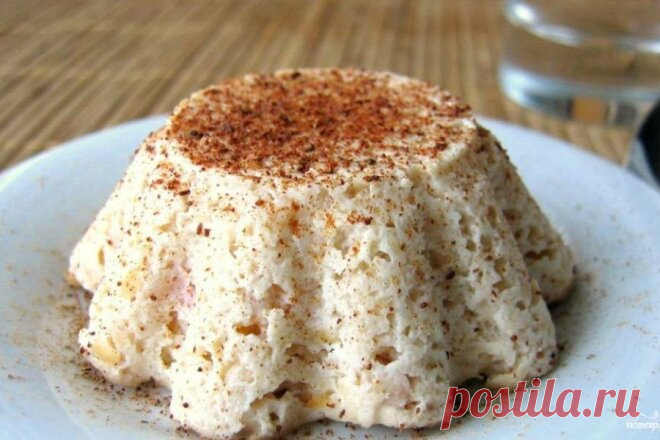 Творожно-яблочное суфле с корицей в микроволновке