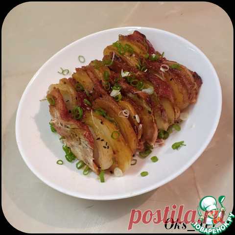 Свинина на шпажках с беконом и картофелем. Рецепт взят с просторов интернета на пробу. В итоге получился замечательный вкуснейший ужин, покоривший всю семью.