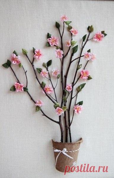 Объемная картина Дерево с цветами