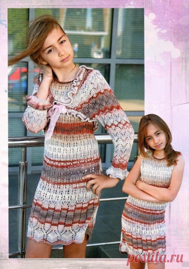 Вязаное детское платье на лето. Вяжем спицами болеро | Лаборатория домашнего хозяйства