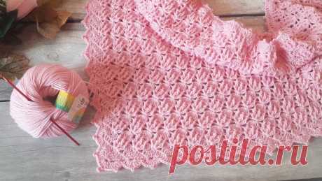 Бактус (шаль) "Чаровница" крючком. Видео МК. / knittingideas.ru