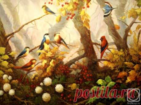 «Райские птички» картина Бруно Тины (дерево, масло) — купить на ArtNow.ru