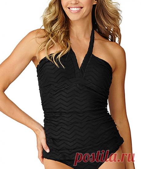Leilani Black Leeward Islands Tankini Top | zulily