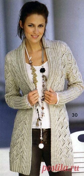 Длинный жакет с воротником 