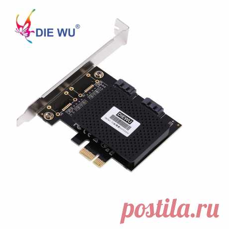 US $5.39 9% СКИДКА|DIEWU PCIe 1X до 2 SATA 3 плата расширения с ASM1061 адаптер чипа конвертер-in Платы расширения from Компьютер и офис on AliExpress  Покупай умнее, живи веселее! Aliexpress.com
