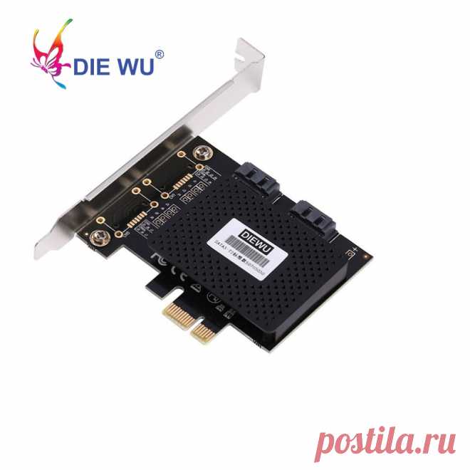 US $5.39 9% СКИДКА|DIEWU PCIe 1X до 2 SATA 3 плата расширения с ASM1061 адаптер чипа конвертер-in Платы расширения from Компьютер и офис on AliExpress  Покупай умнее, живи веселее! Aliexpress.com